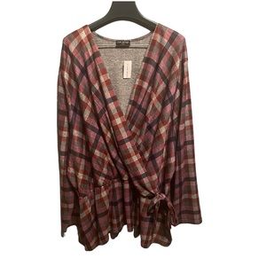 Lane Bryant Women’s Plus Size Plaid Faux Wrap Blouse